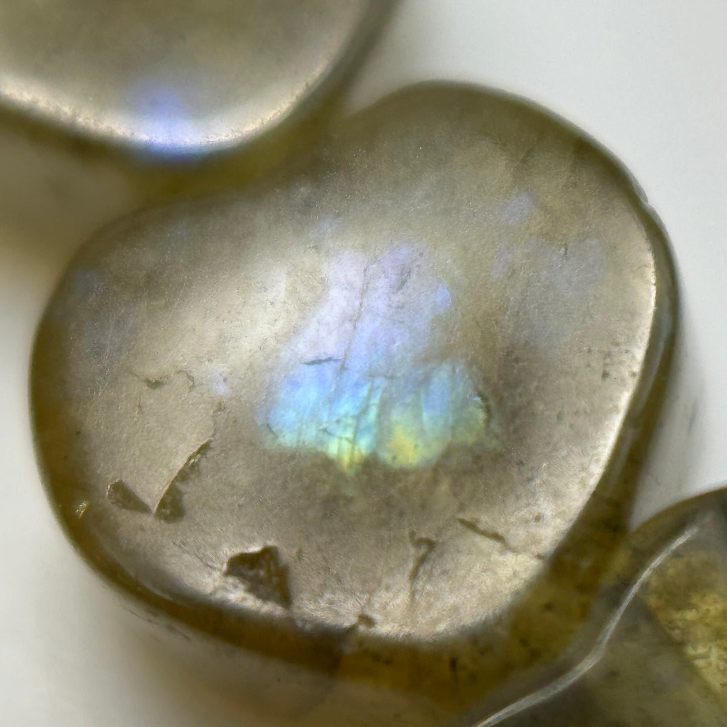 Labradorite Flat Heart Beads image 1