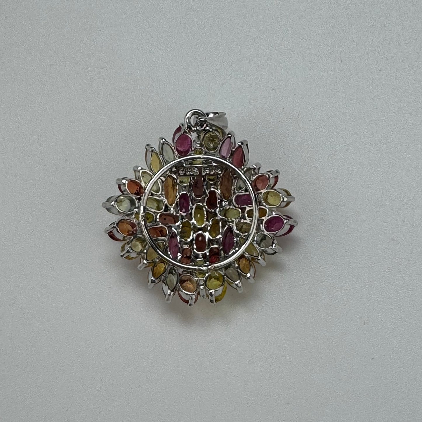 Multicolor Sapphire & Ruby Pendant in 925 Sterling Silver image 10