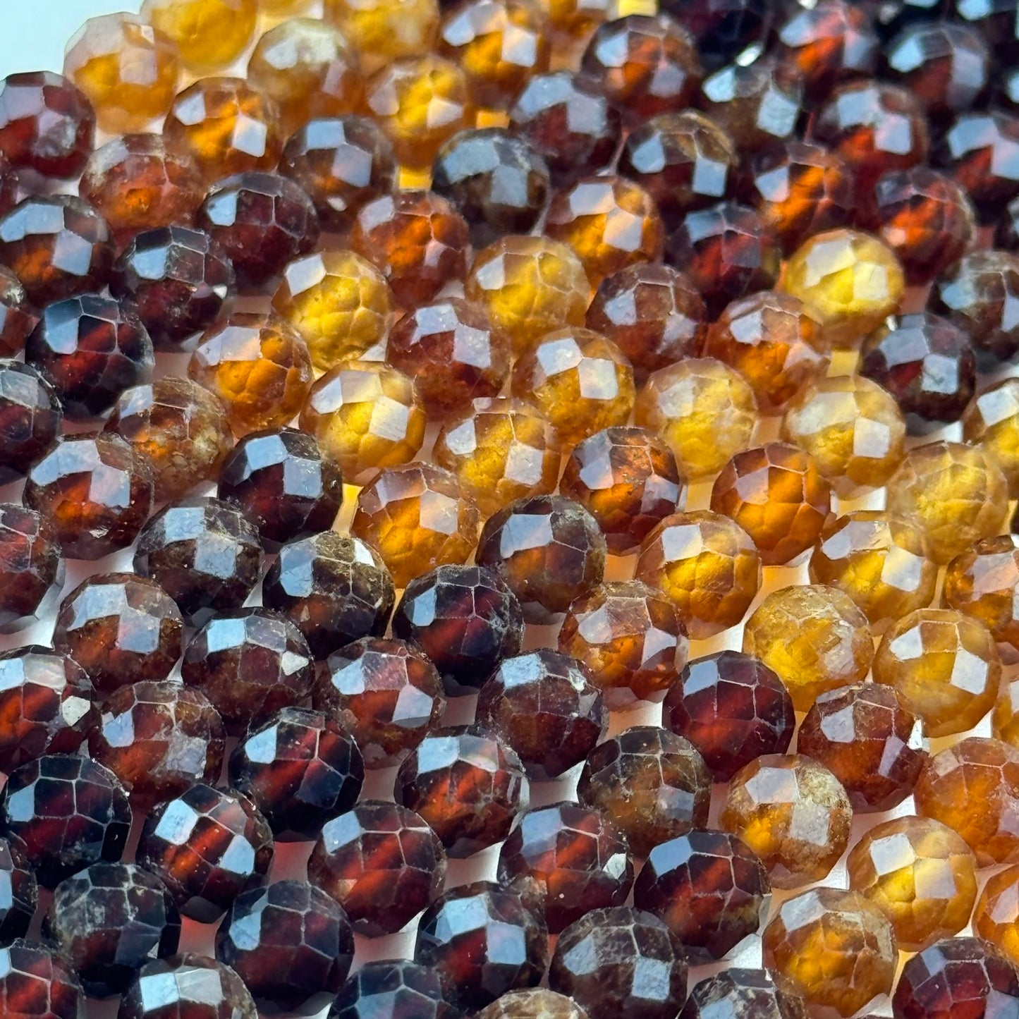 Hessonite Garnet Faceted Round Beads (Color B) image 6