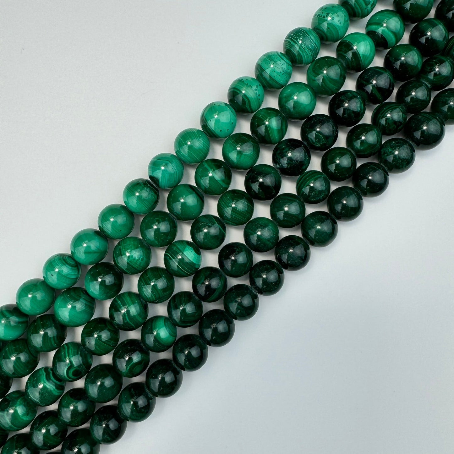 Malachite Polished Round Beads A-AA-AAA Quality image 14