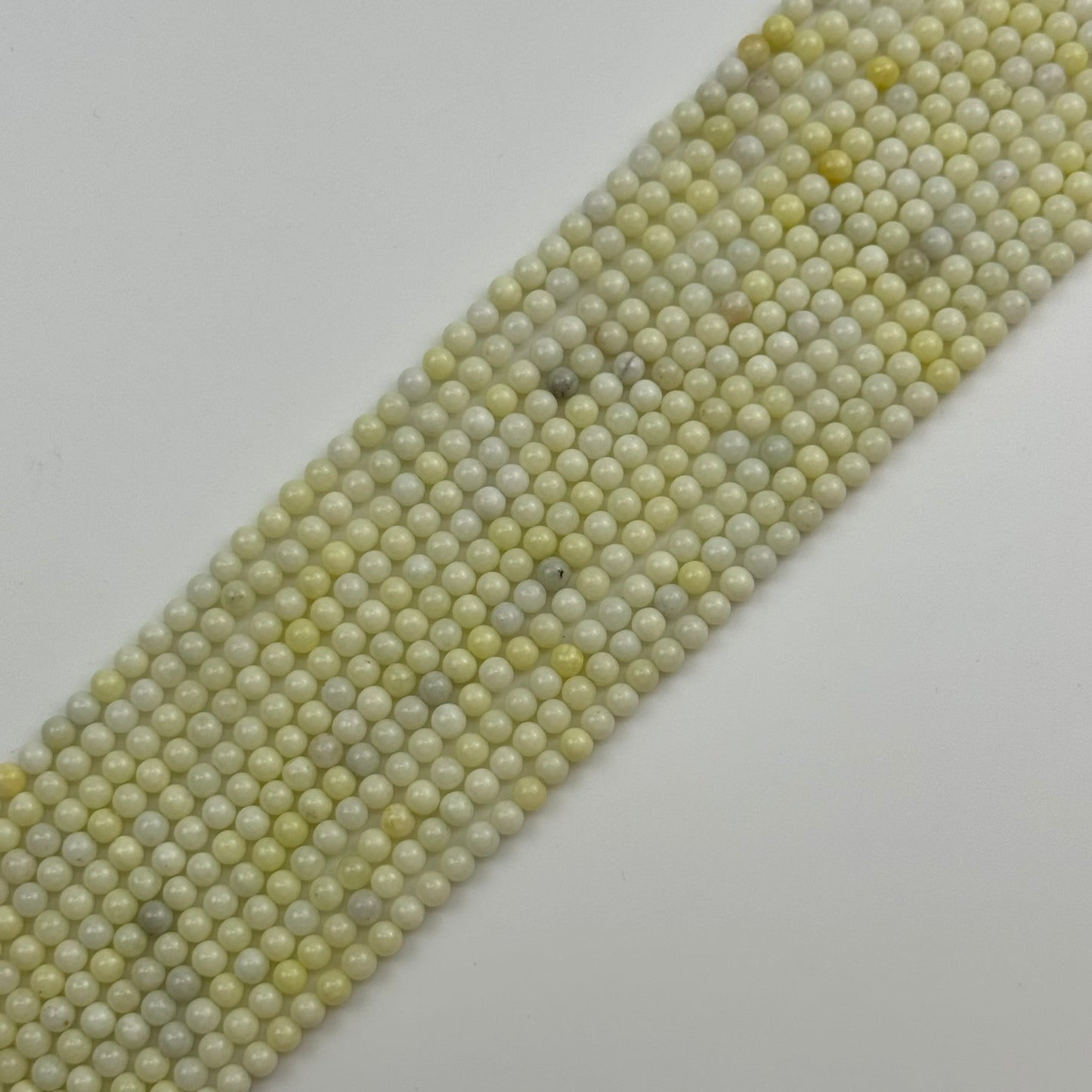 Light Yellow Serpentine Polished Round Beads image 4