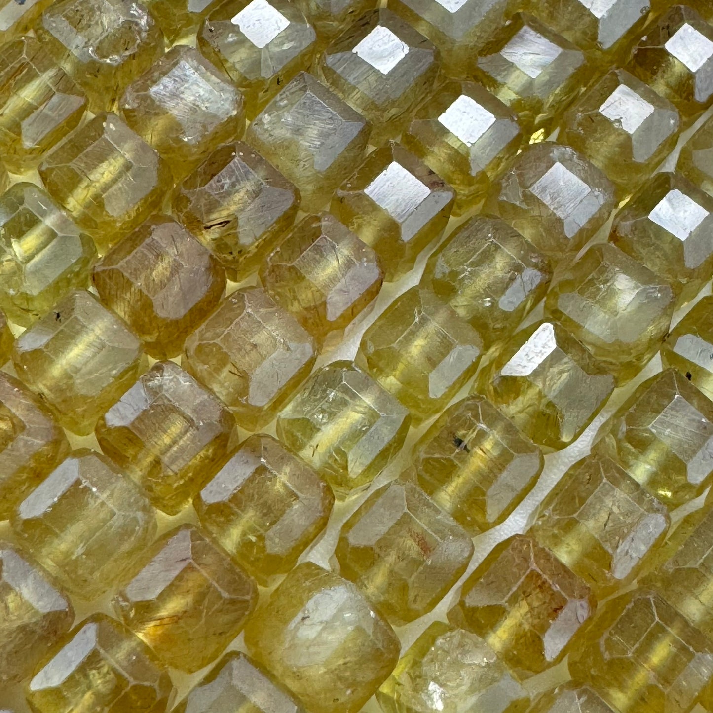 Golden Apatite Square Beads- A quality image 7