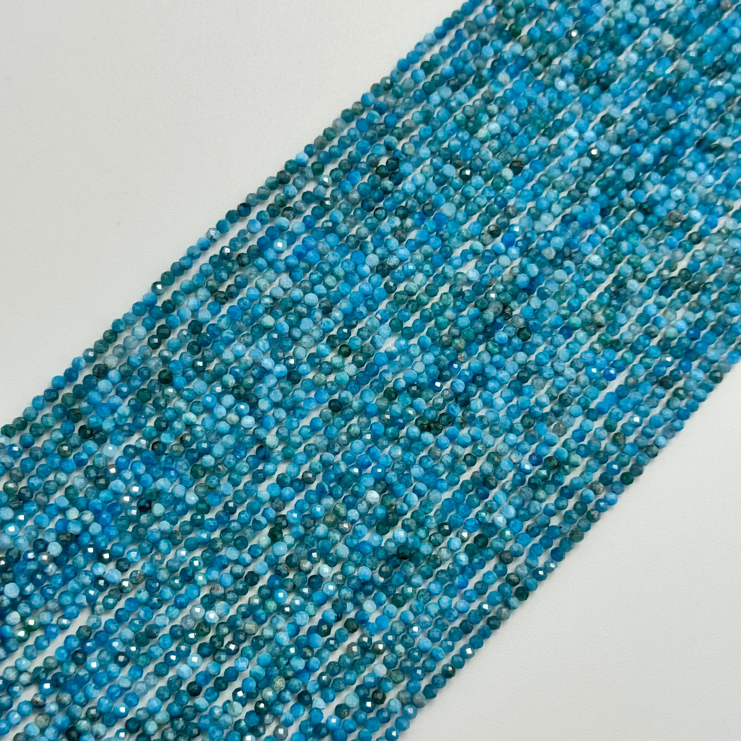 Blue Apatite Faceted Round Beads image 0