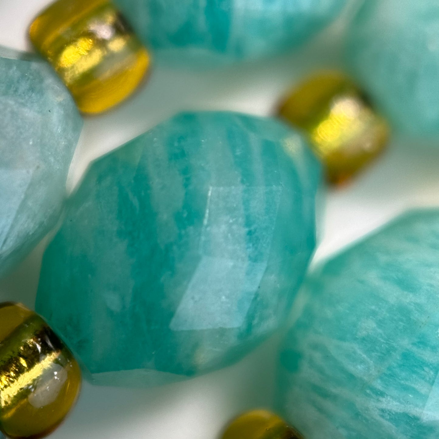 Brazilian Amazonite AA Faceted Barrel Gemstone Beads image 5