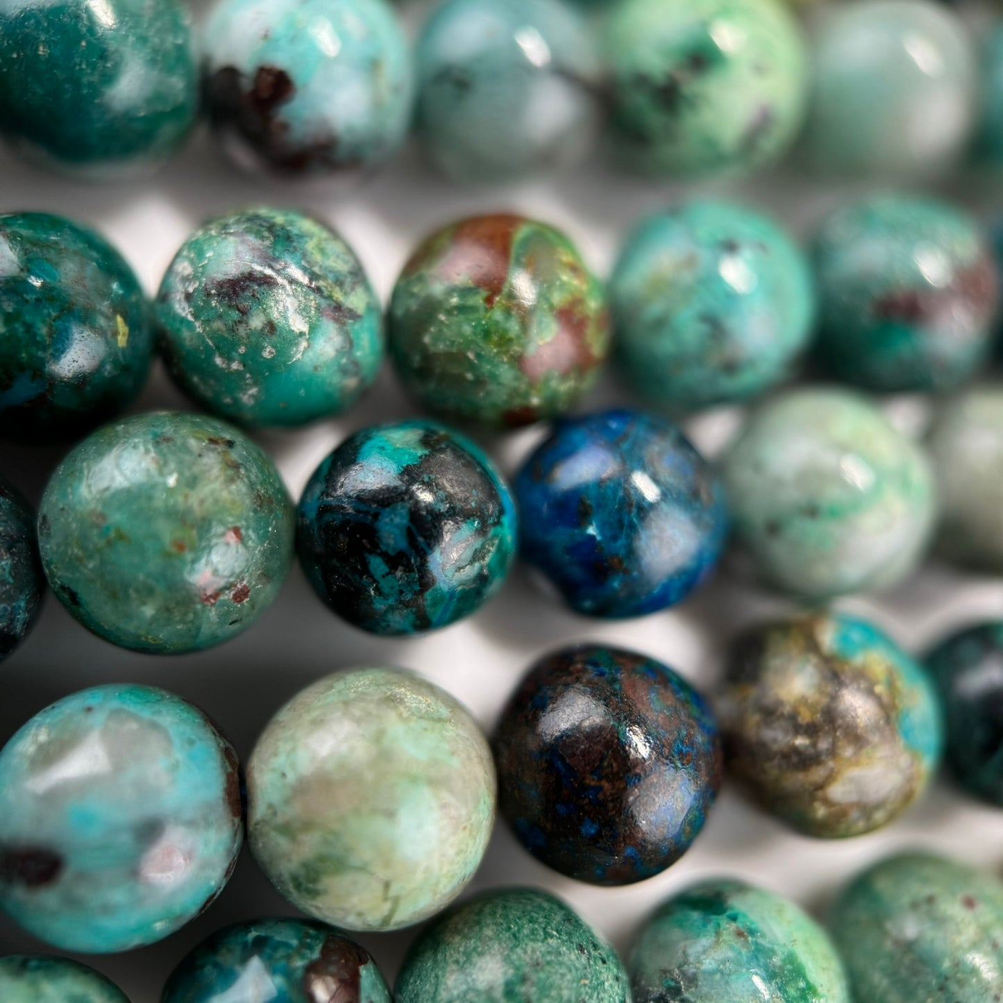 Green Chrysocolla Polished Round Beads image 4