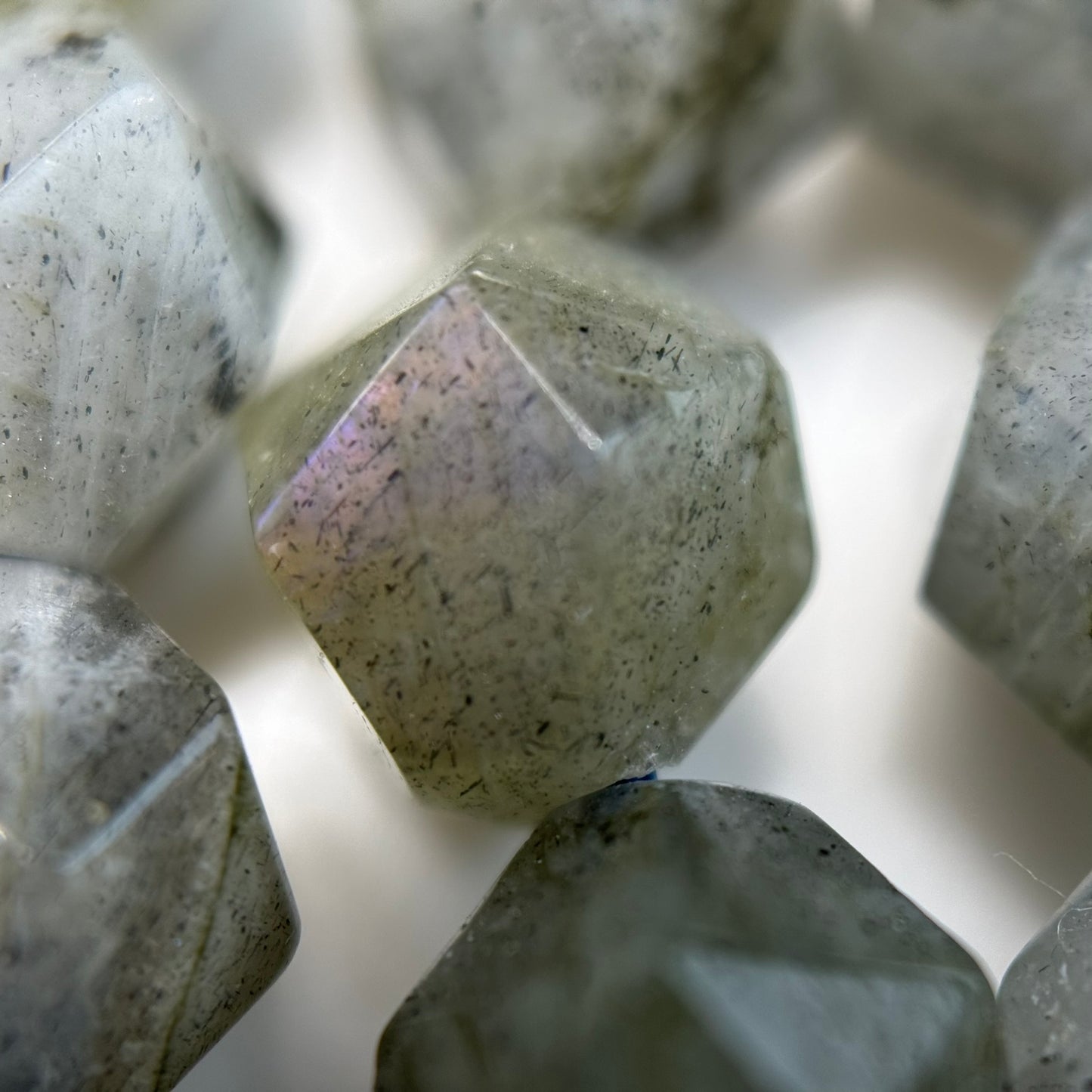 Labradorite Faceted Diamond Cut Beads image 11