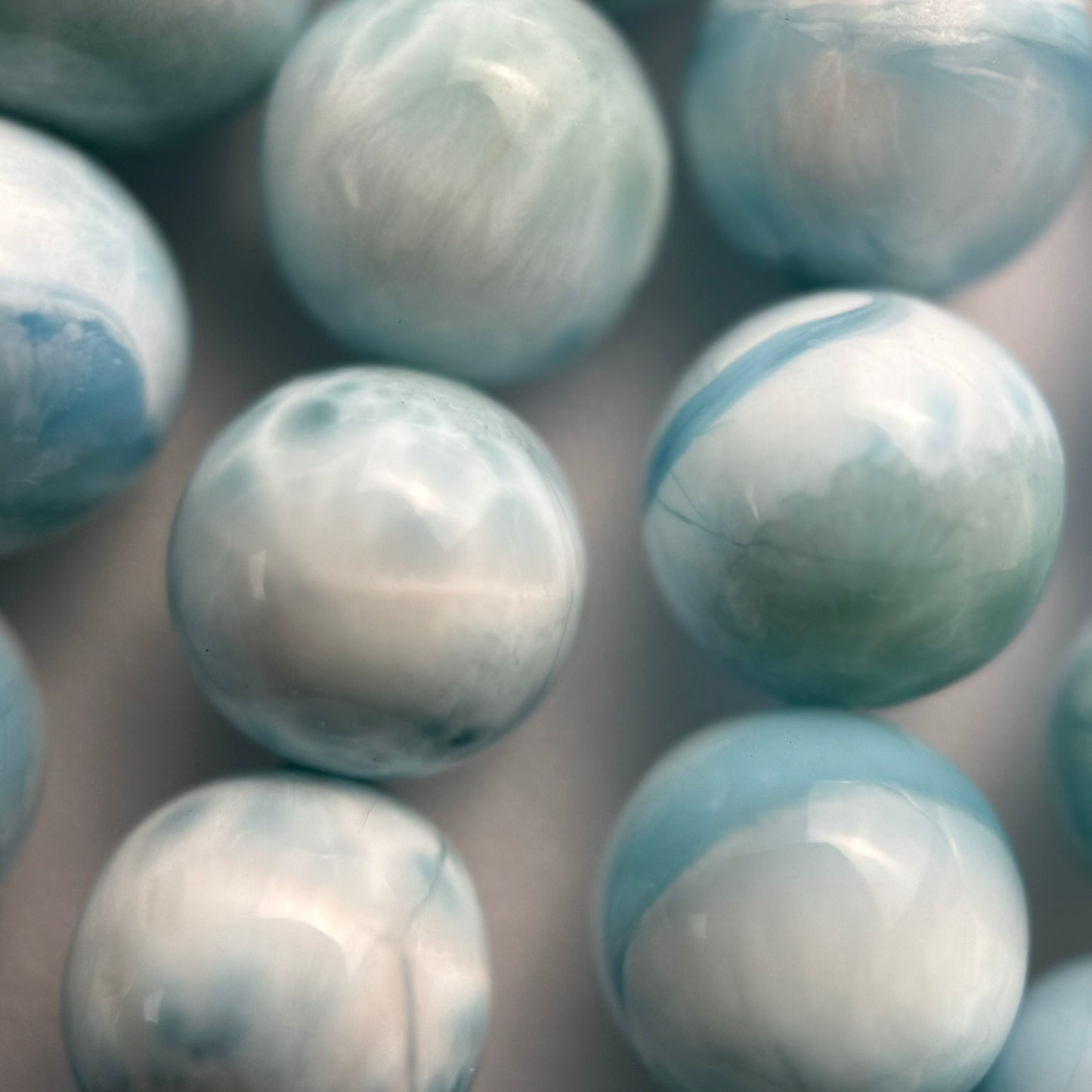 Larimar AAA Polished Round Beads image 11