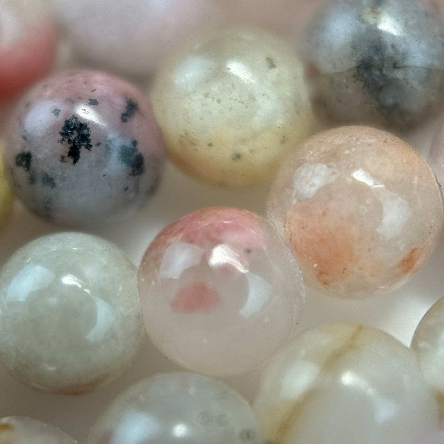 Sakura Rhodonite Polished Round Beads - Color B image 3