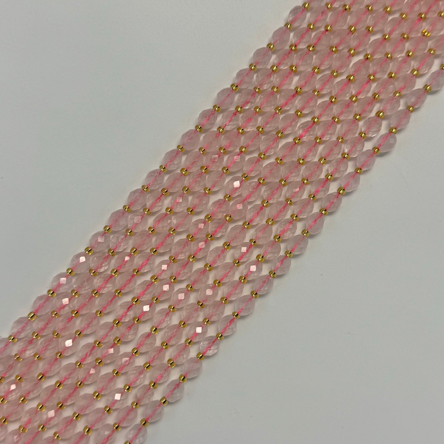 Rose Quartz Faceted Barrel 8 Beads image 2
