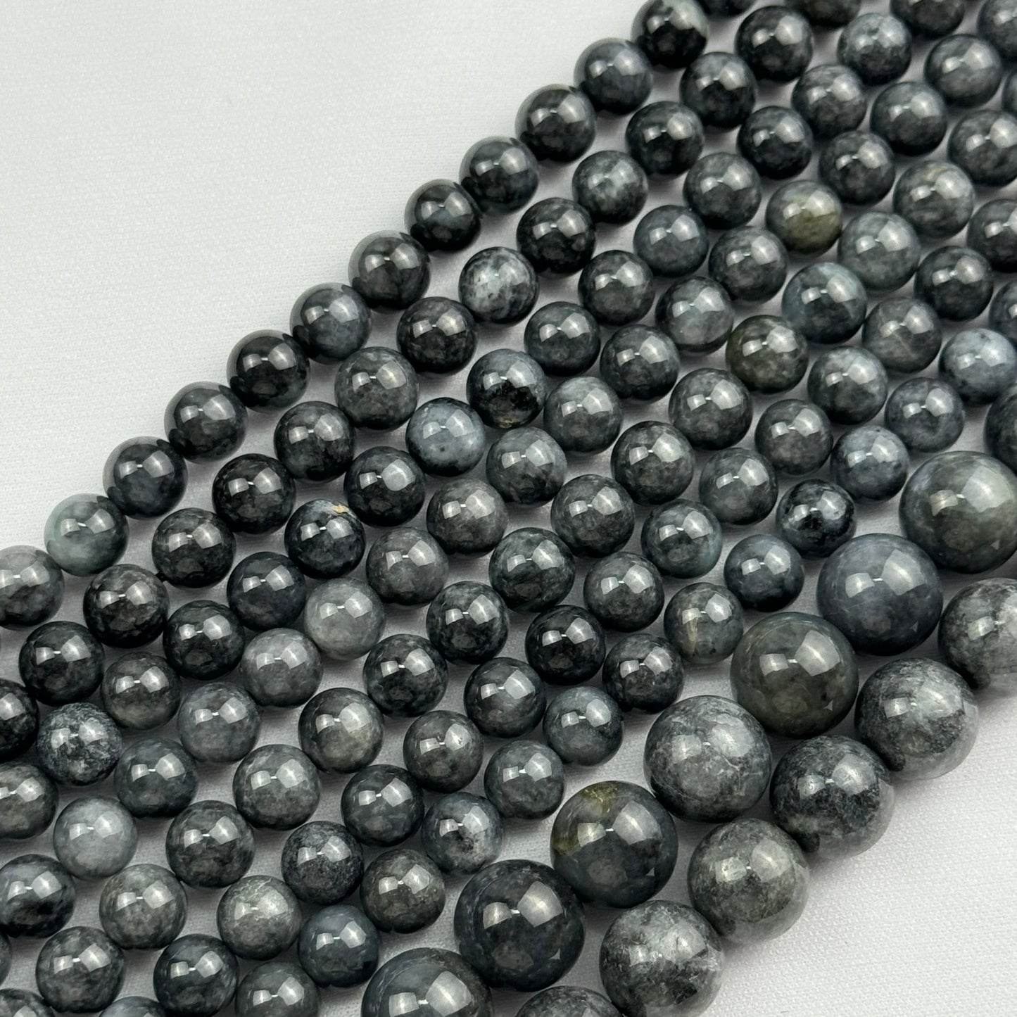 Burmese Black Jade AAA Polished Round Beads image 0
