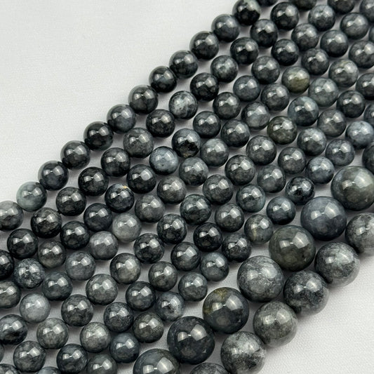 Black Jade Beads - Burmese Jade Beads - Polished Round - (AAA Quality)