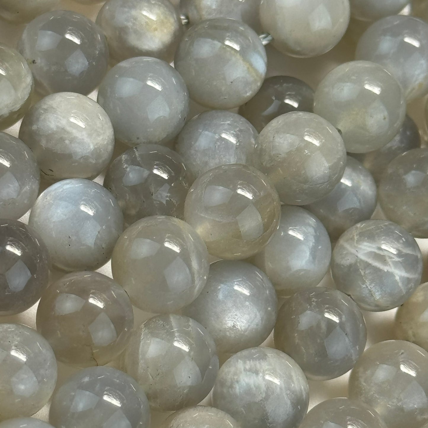 Gray Chocolate Moonstone Polished Round Beads image 3