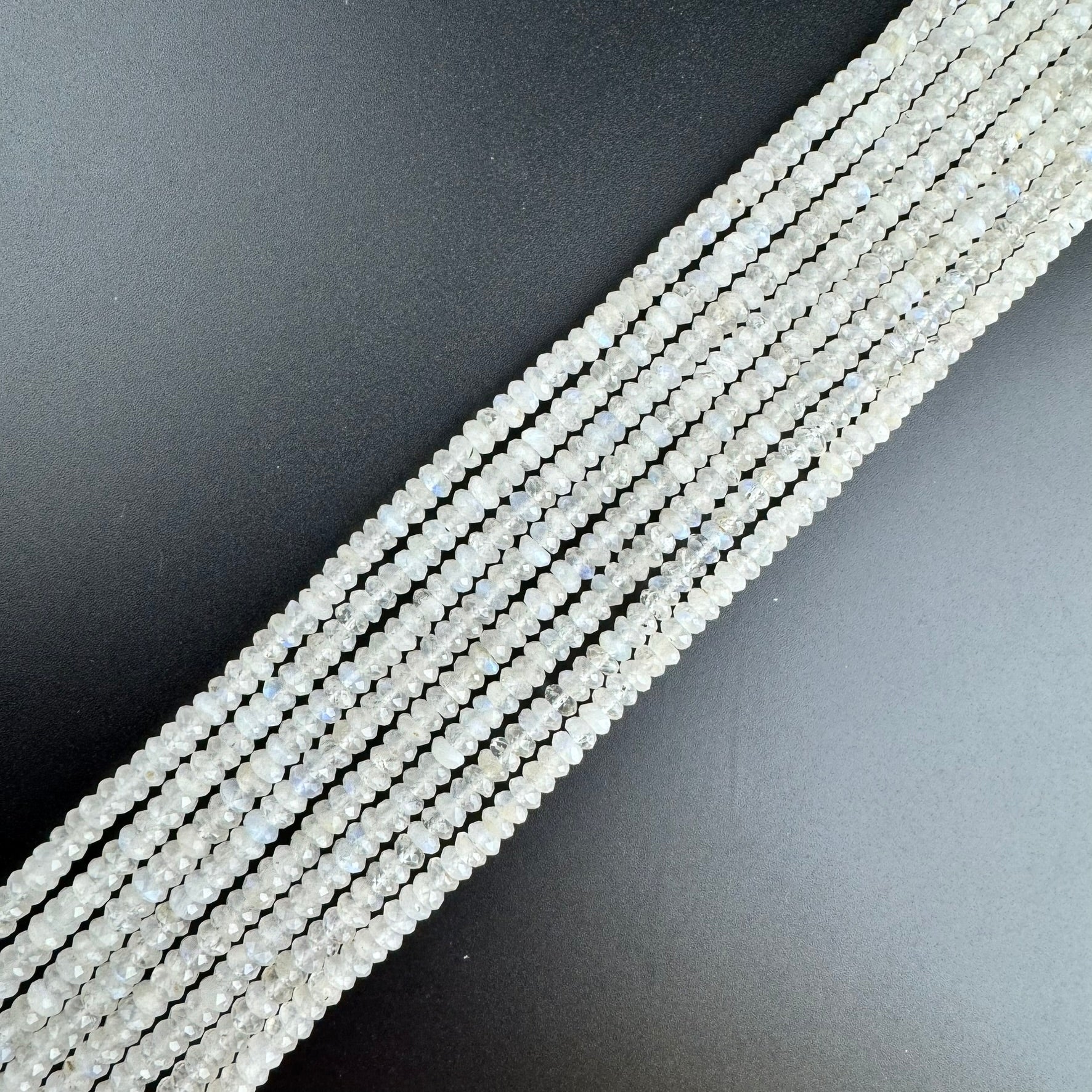Faceted Moonstone Rondelle Beads (7x4mm) image 4