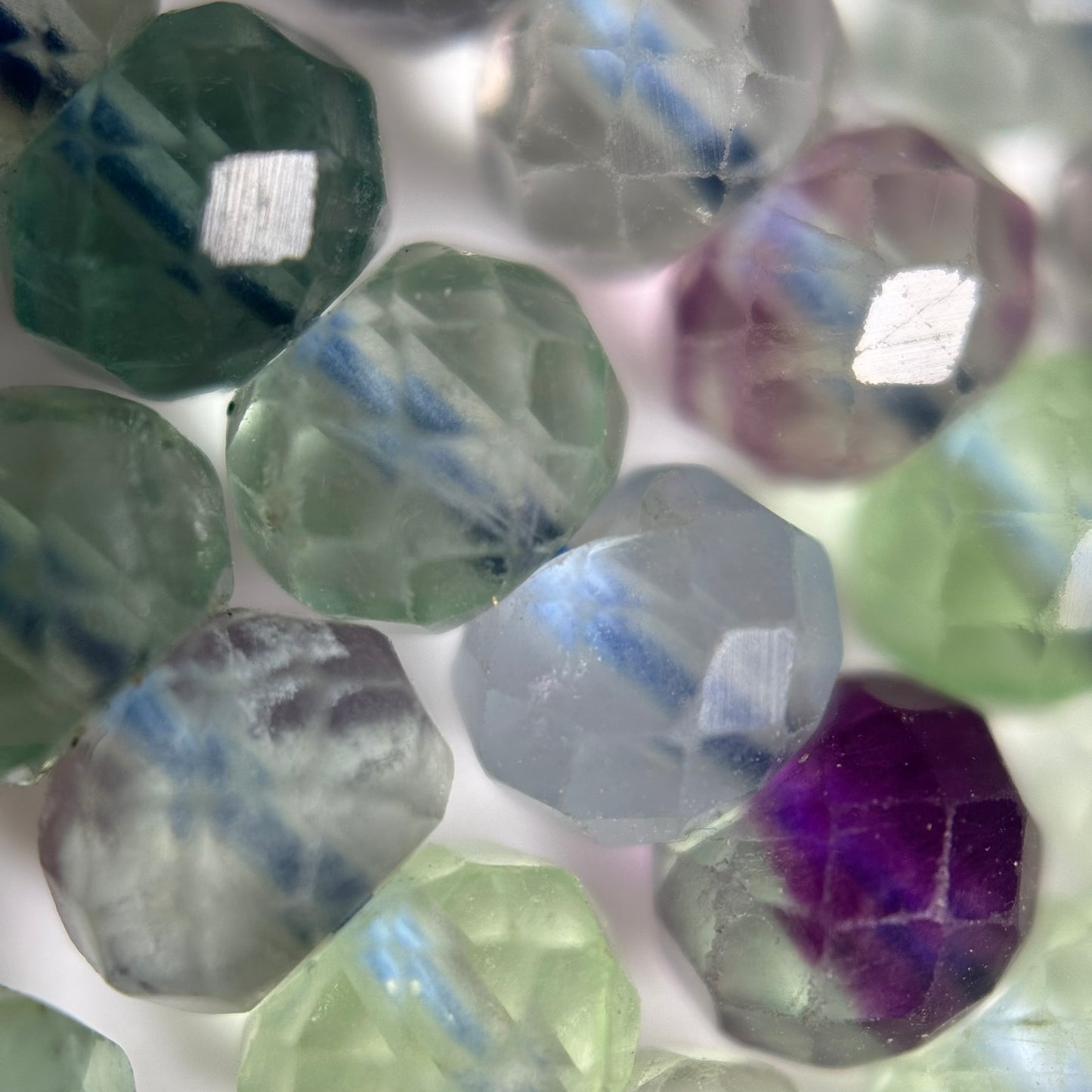 Faceted Fluorite Rondelle Beads image 4