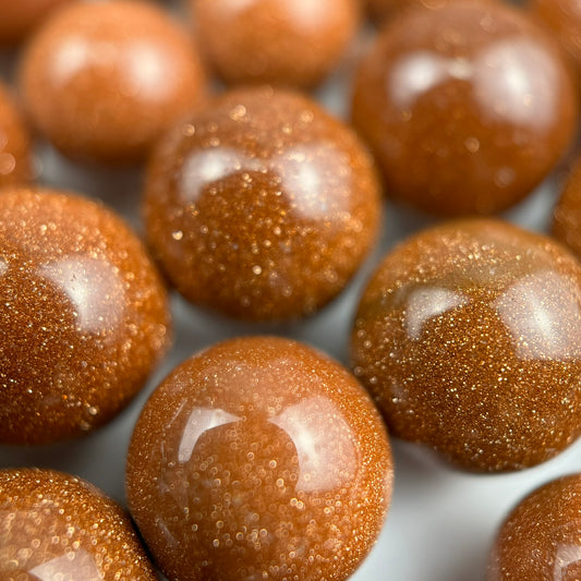 Gold Sandstone Polished Round Beads