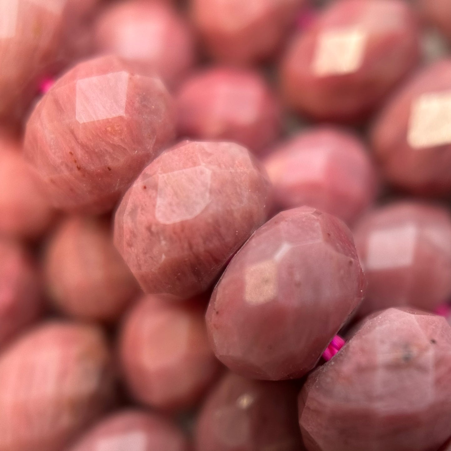 Rhodonite Faceted Rondelle Beads (High Quality) image 7