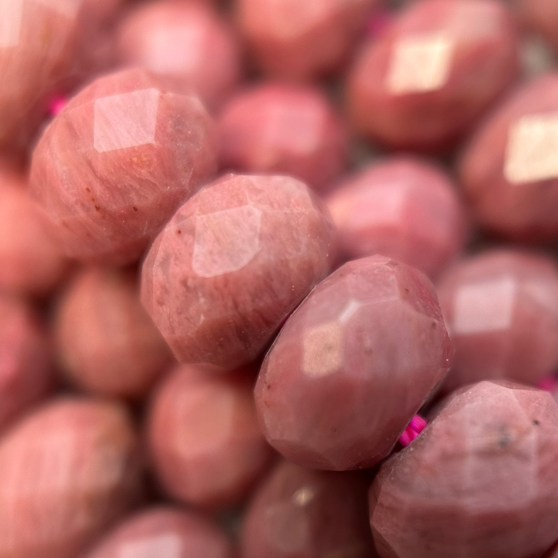 Rhodonite Faceted Rondelle Beads (High Quality) image 7