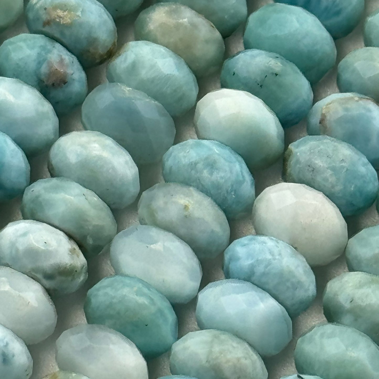 Larimar Faceted Rondelle Polished Beads (AAA Quality) image 6