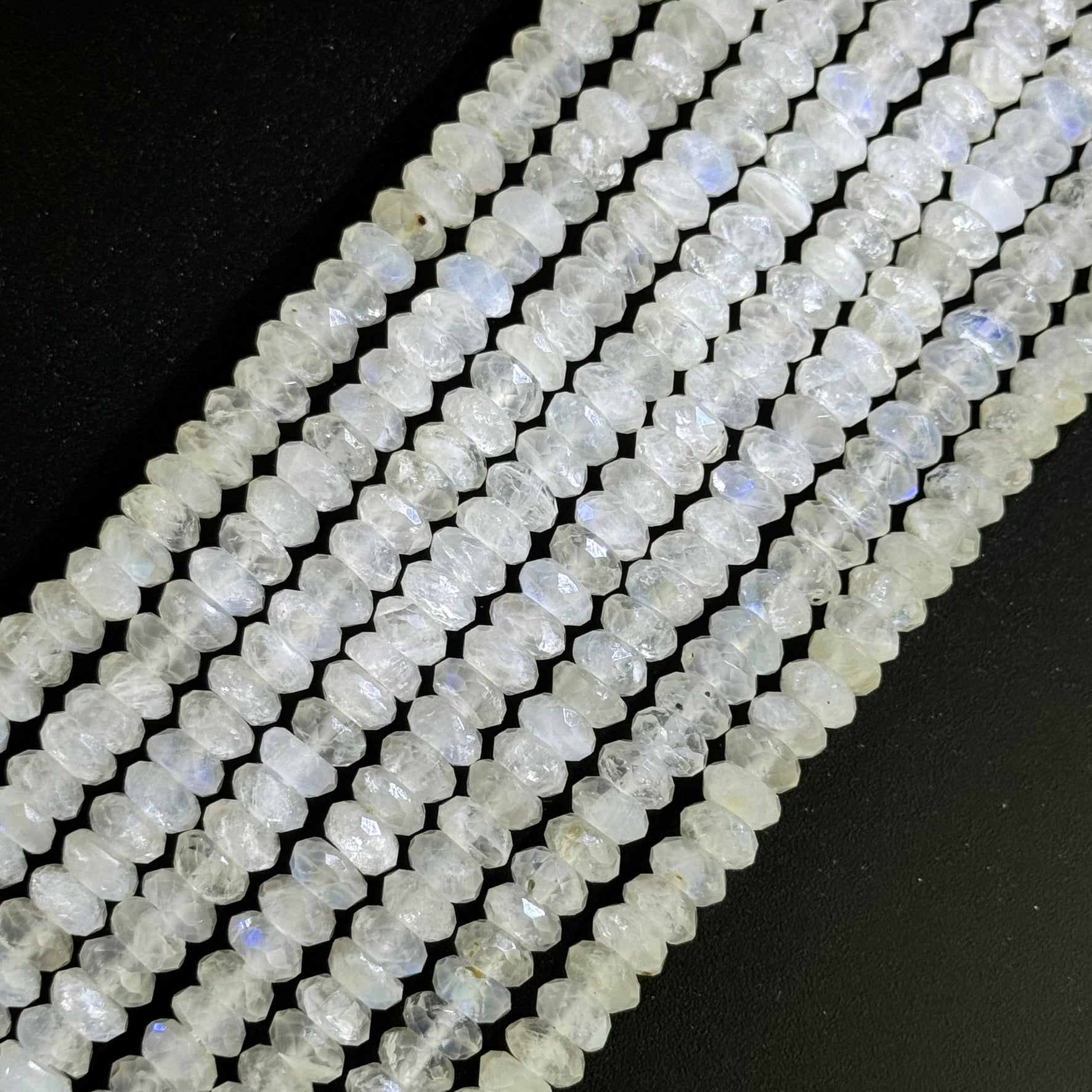 Faceted Moonstone Rondelle Beads (7x4mm) image 3