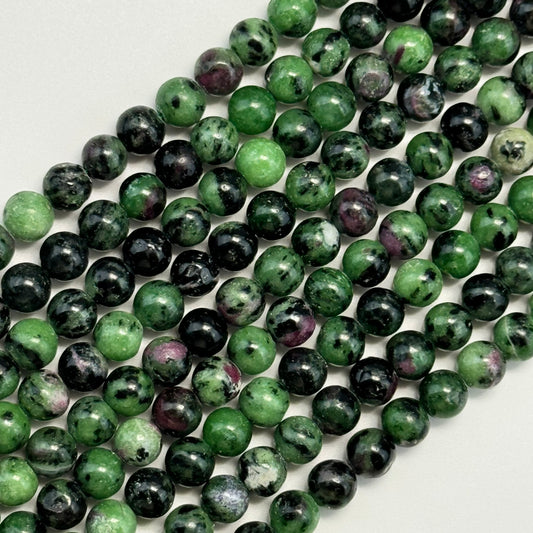 Ruby Zoisite Polished Round Beads image 0