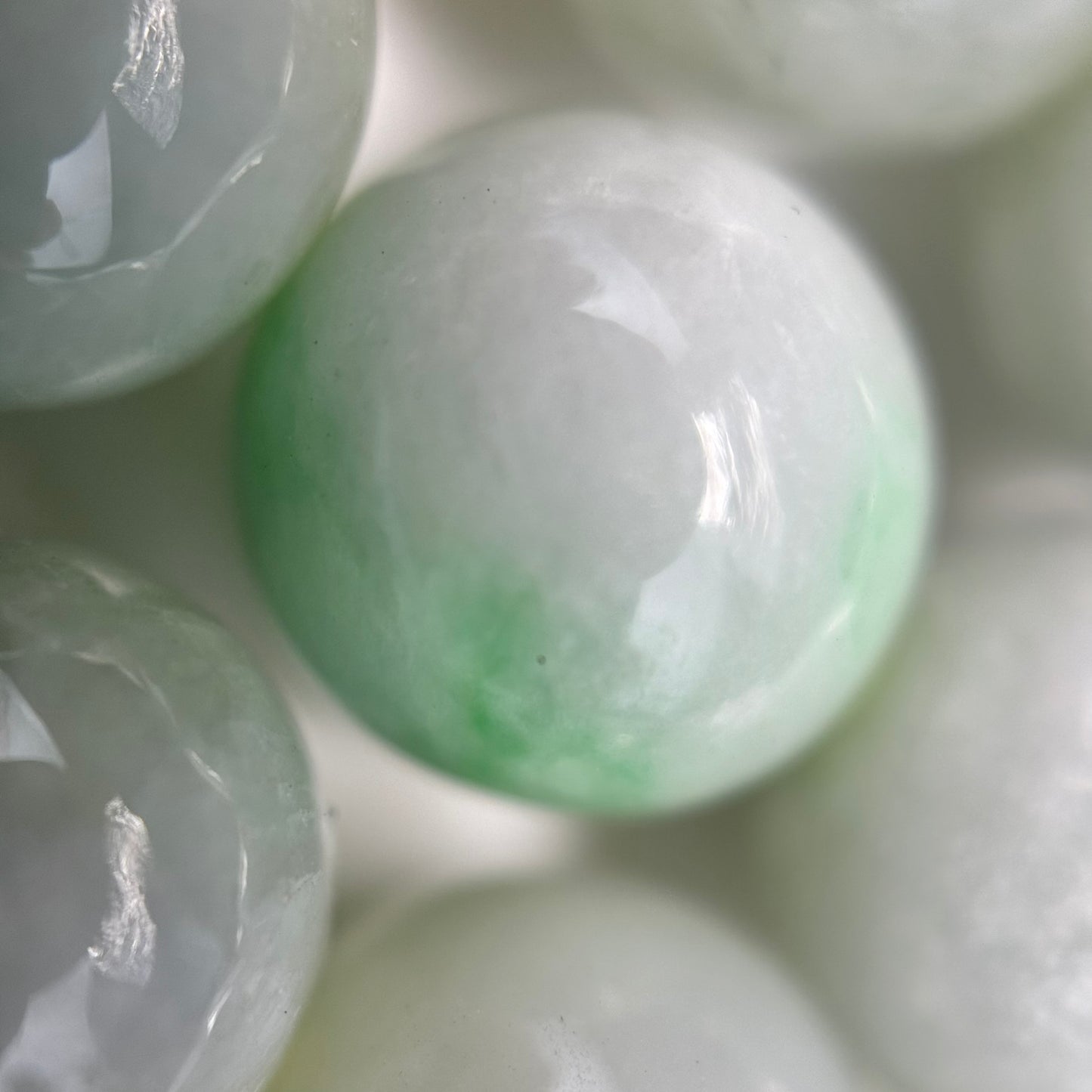 Burmese Green Jade AAA Polished Round Beads image 3