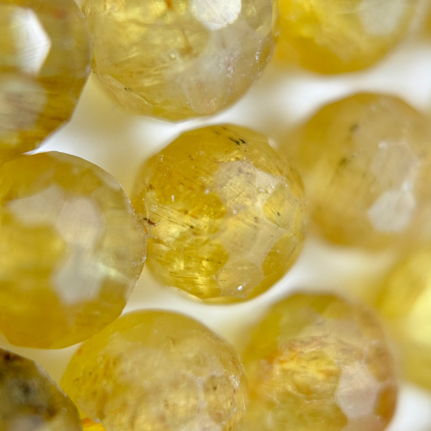 Yellow Apatite Faceted Round Beads image 4