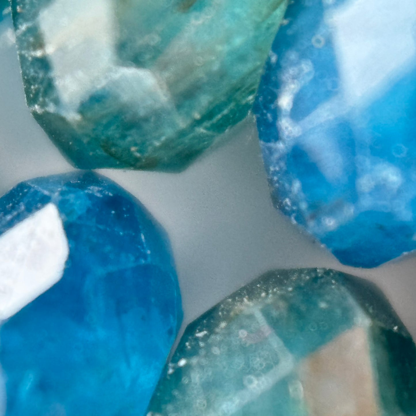 Blue Apatite Faceted Rondelle Beads (6x4mm) image 2