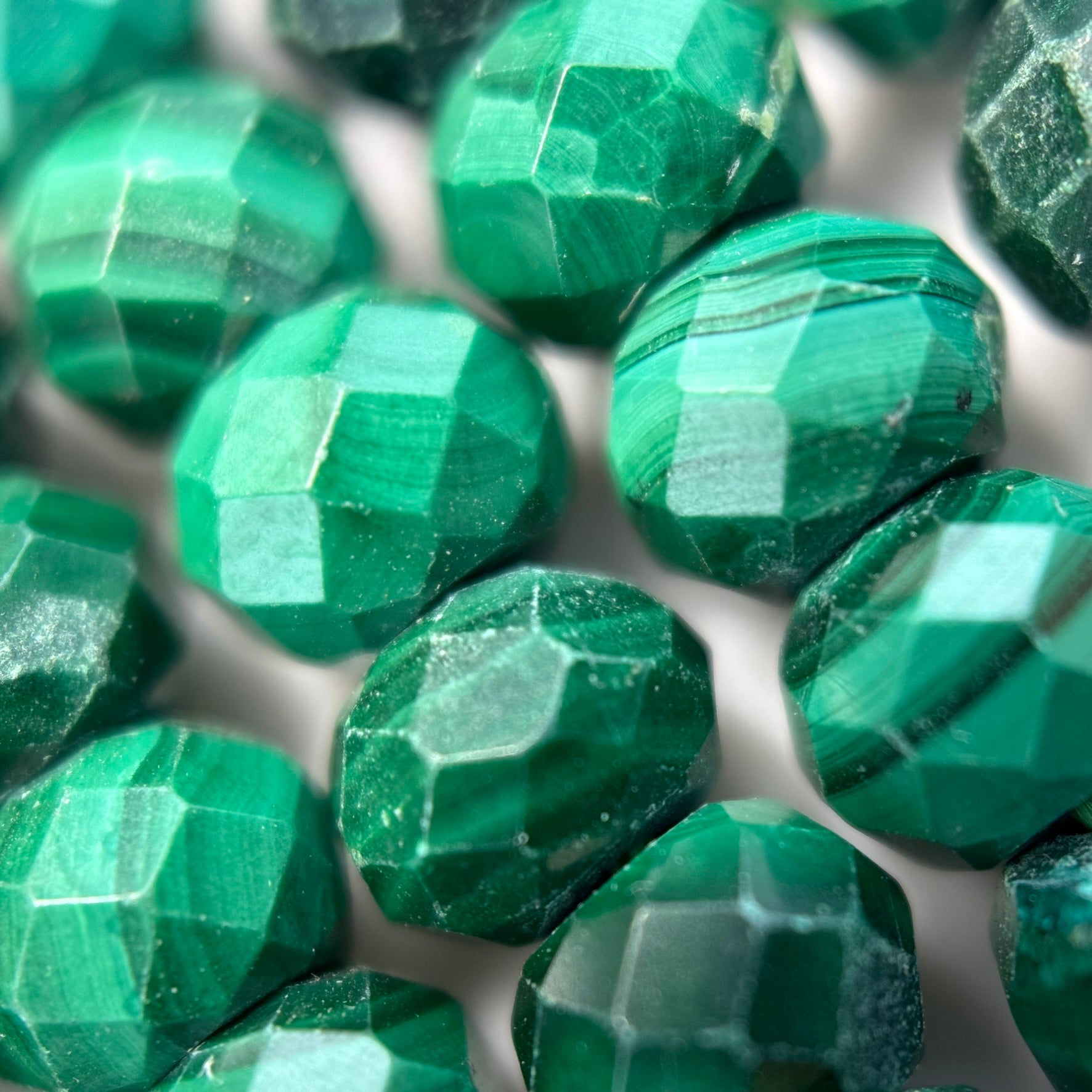 Malachite Faceted Rondelle Beads image 6