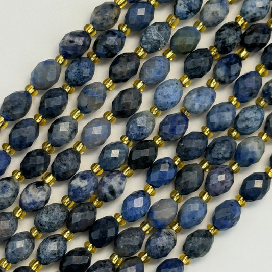 Dumortierite Faceted Beads - Barrel Shape