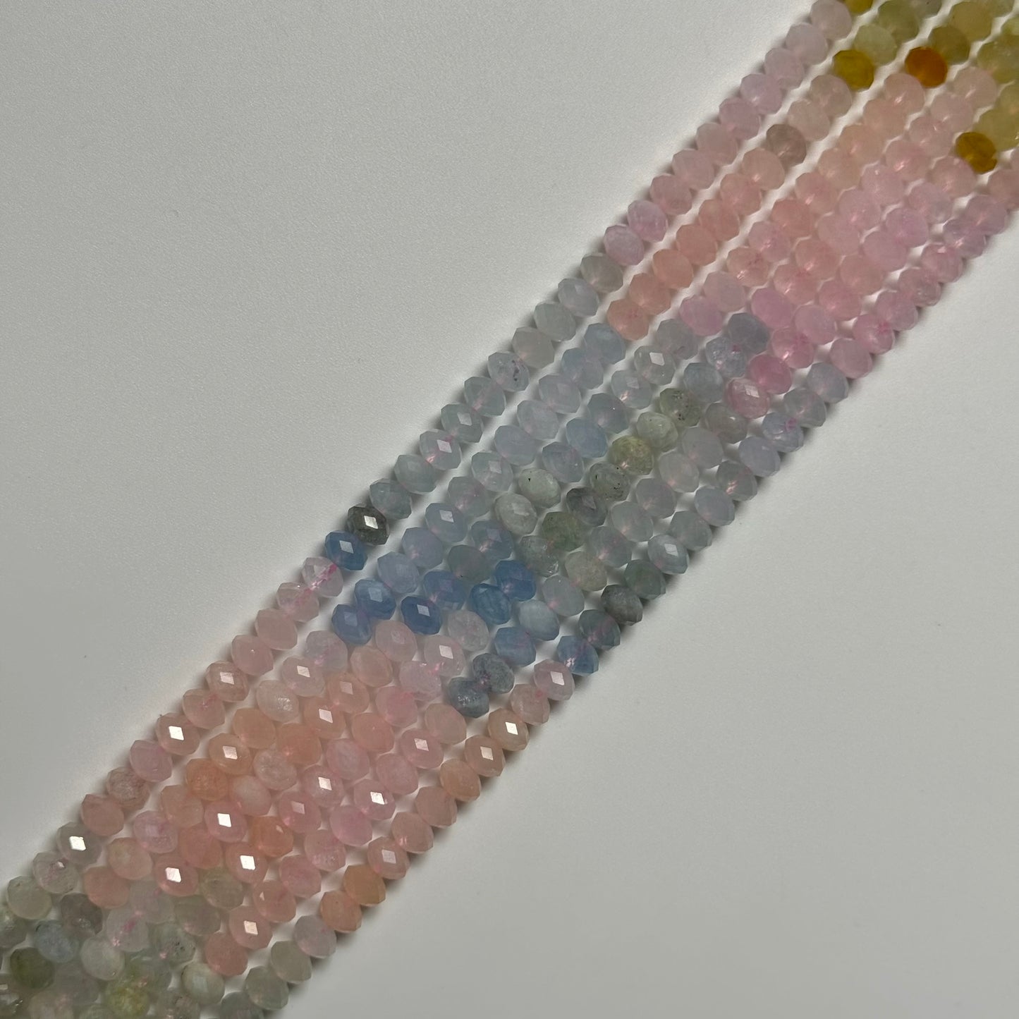 Faceted Aquamarine Rondelle Gemstone Beads image 6