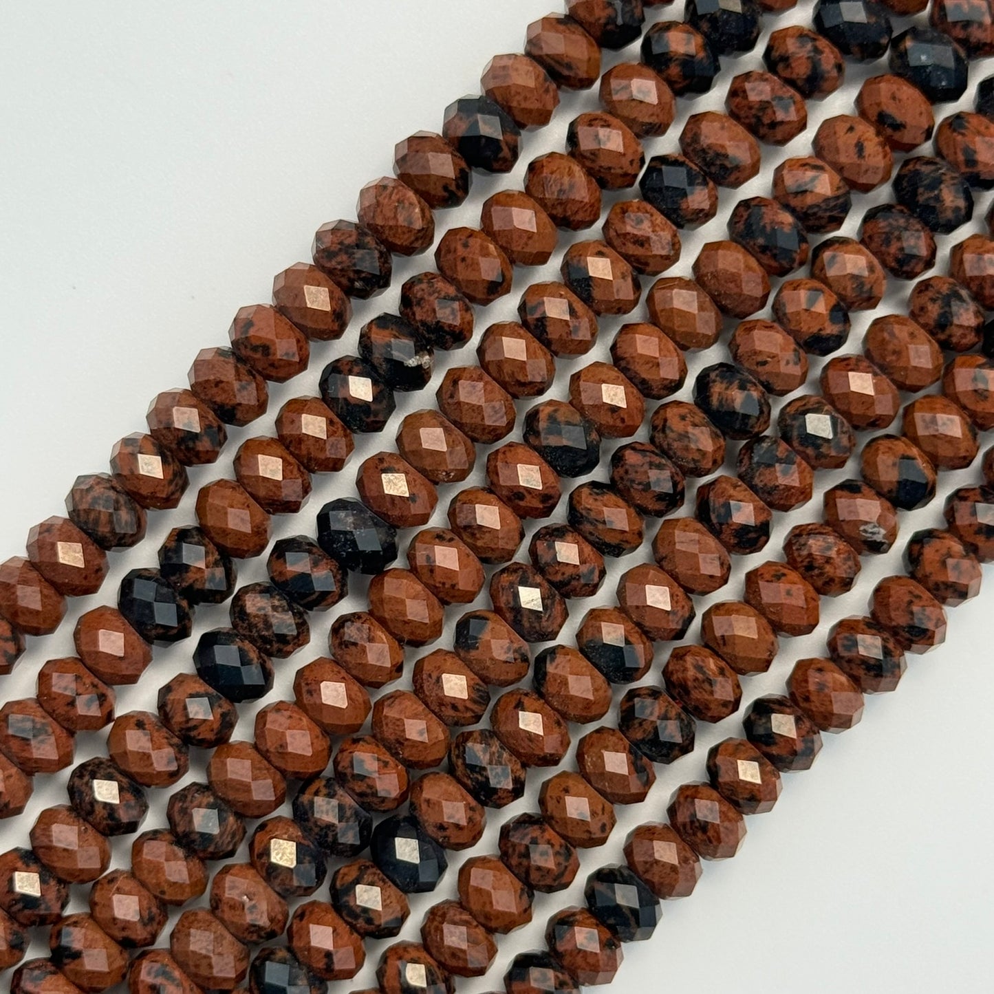 Mohagany Obsidian Faceted Rondelle Beads image 1