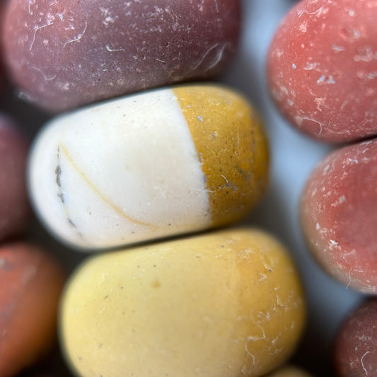 Mookaite Beads - Frosted Rondelle Beads