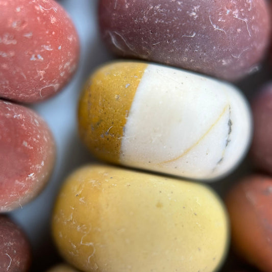 Mookaite Beads - Frosted Rondelle Beads