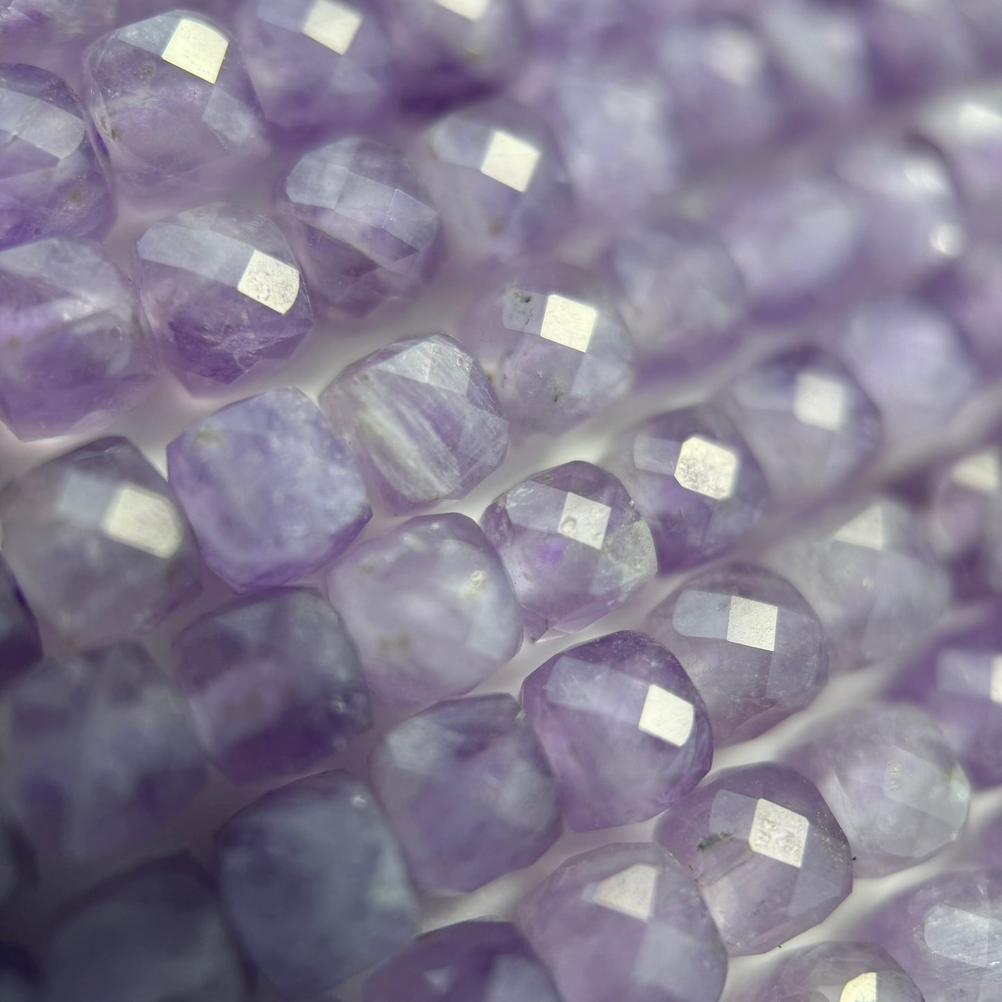 Lavender Amethyst Faceted Square Beads image 5