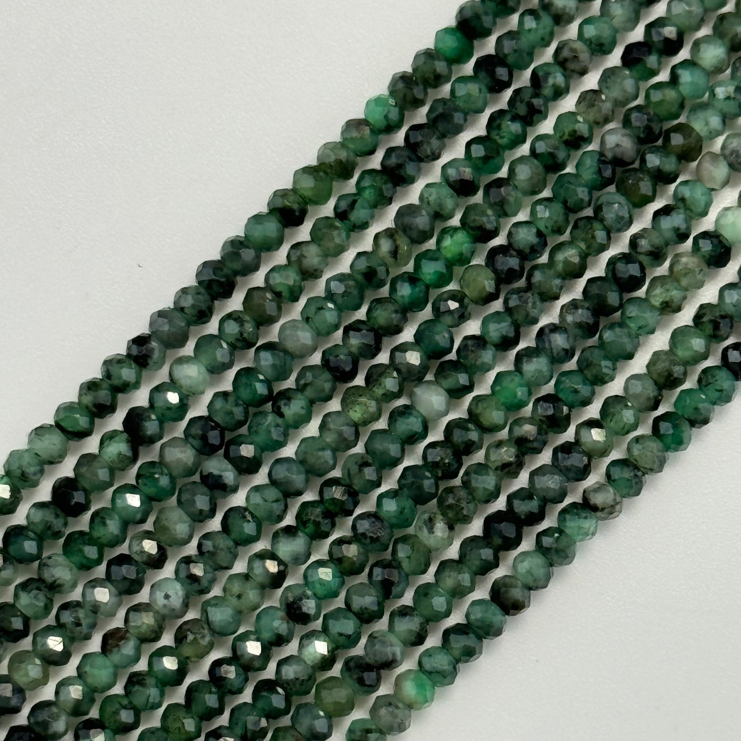 Emerald Faceted Rondelle Beads image 12