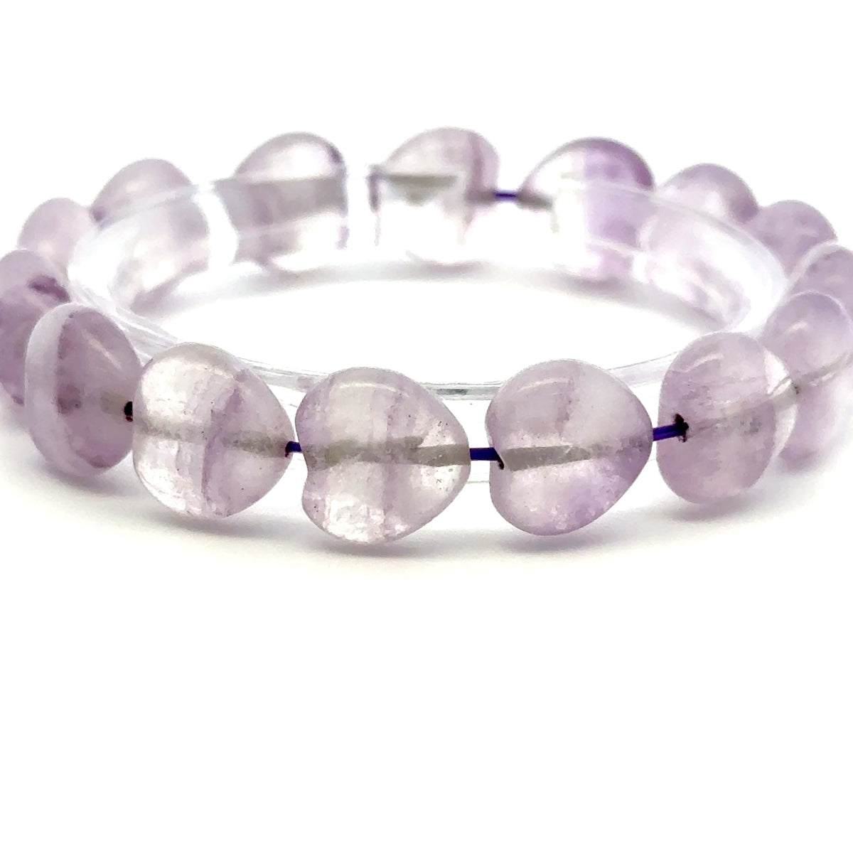 Purple Fluorite Heart Shaped Bracelet – Natural Gemstone Jewelry - (AA Quality)