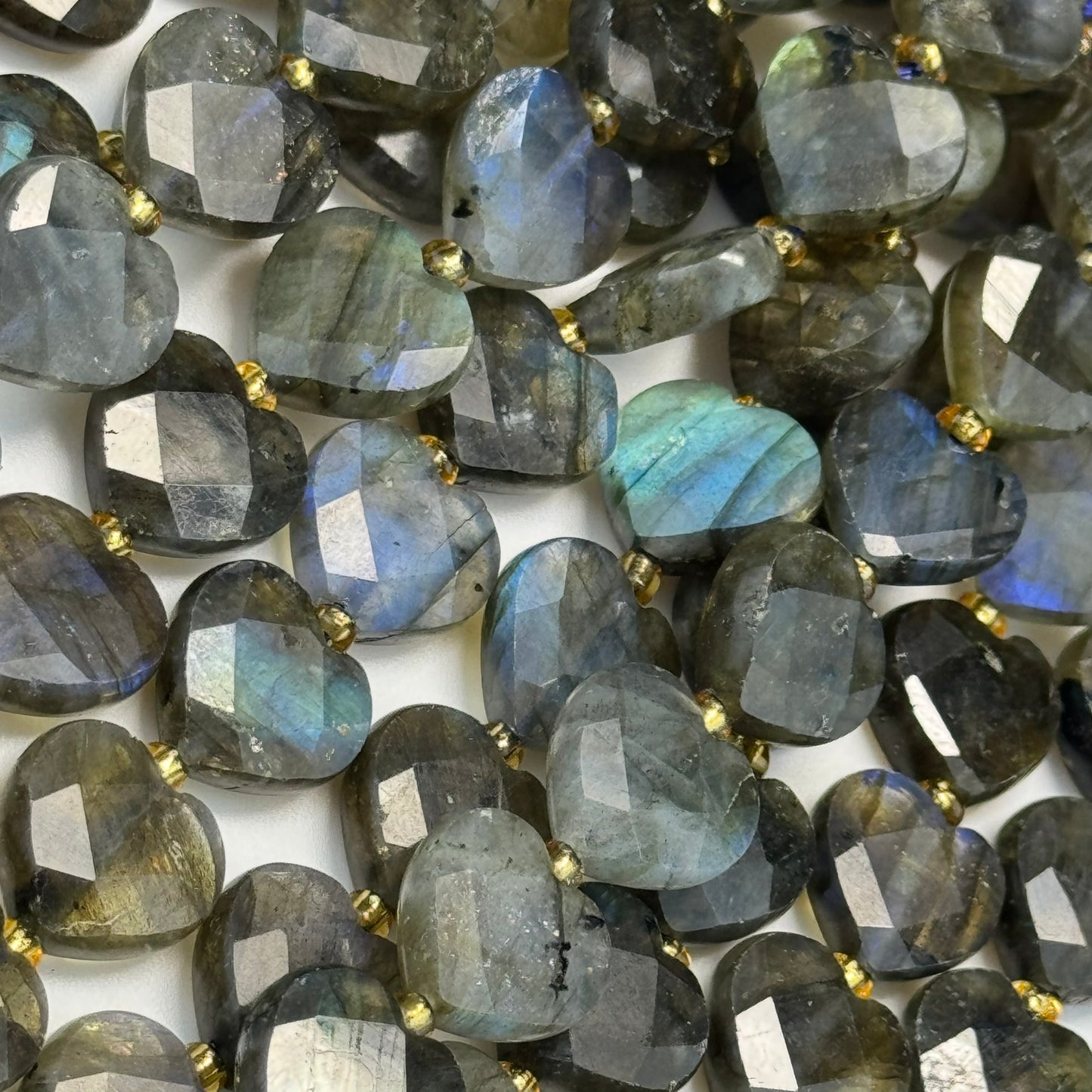 Labradorite Faceted Heart Shape Beads image 4