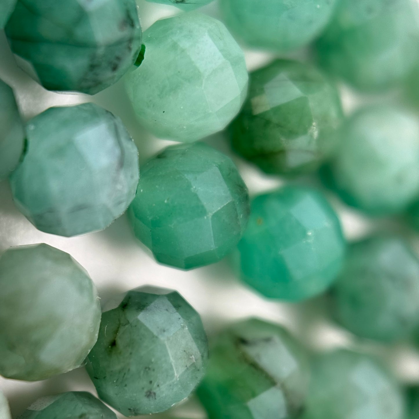Emerald Faceted Round Beads image 10