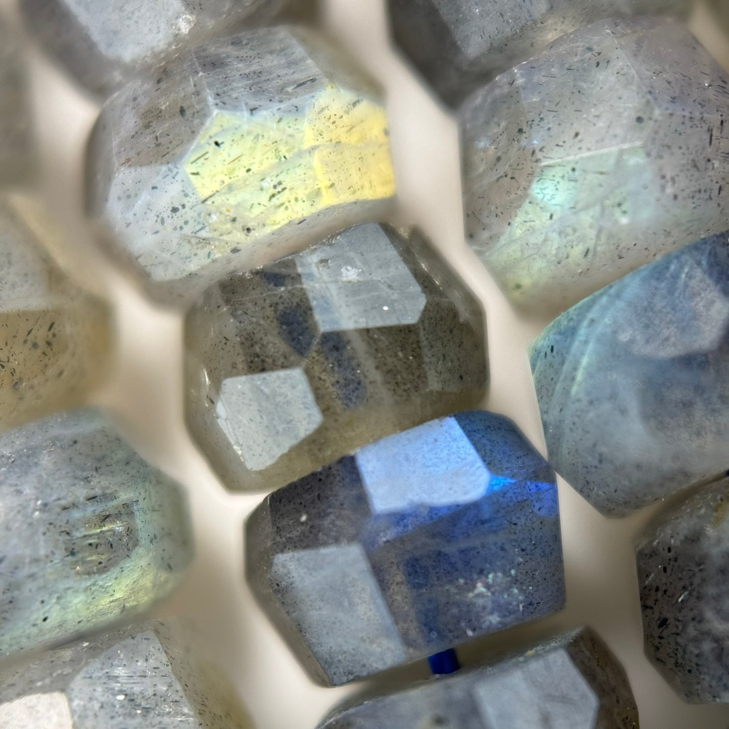 Labradorite Single Cut Faceted Rondelle Beads (High Quality) image 8
