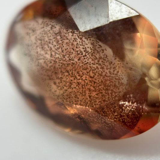 Faceted Sunstone from Oregon, US Hand Cut and Polished by Reza Piroznia