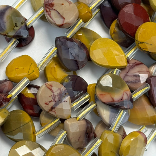 Faceted Mookaite Beads - Pear Shape Beads