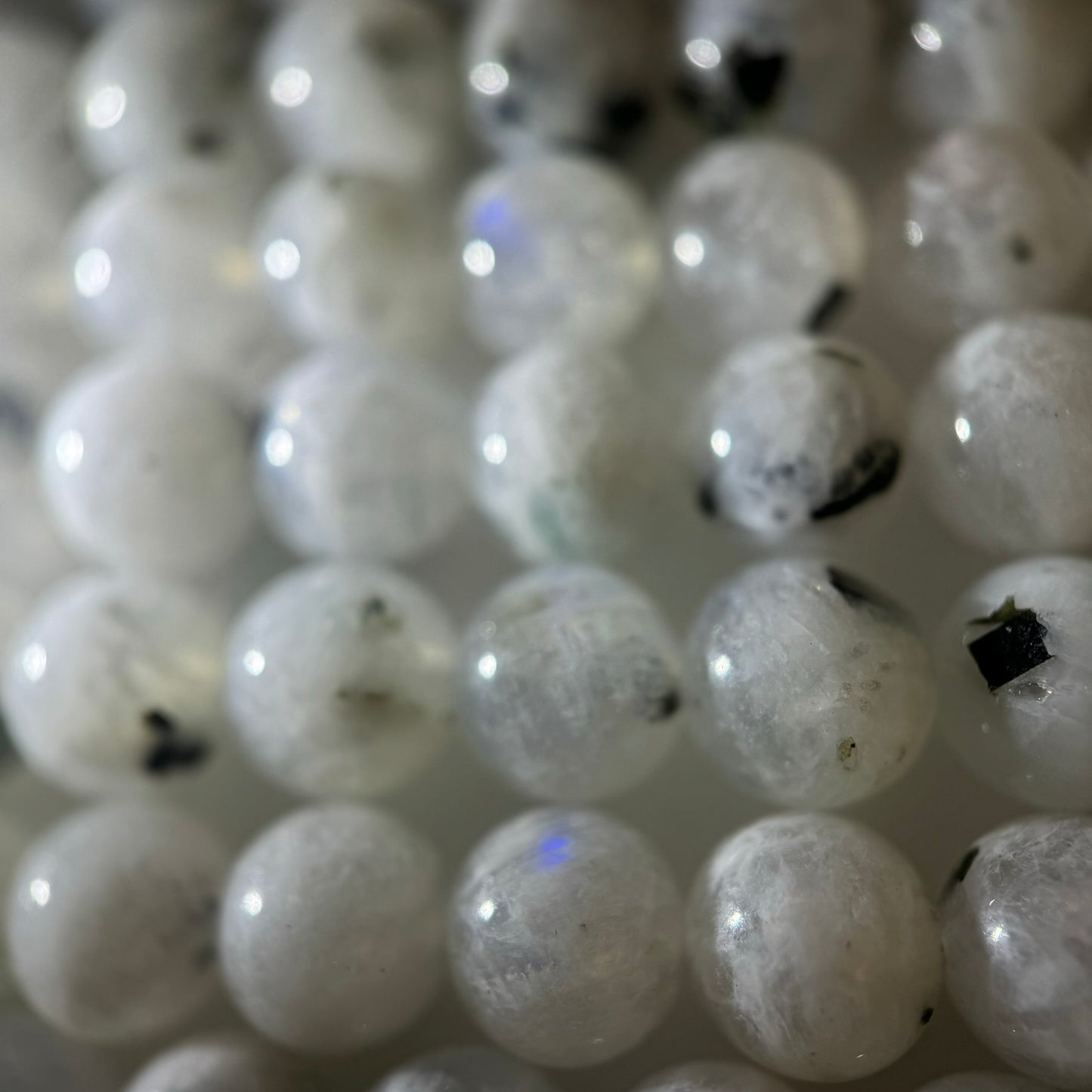 Rainbow Moonstone with Inclusions Polished Round Beads image 5