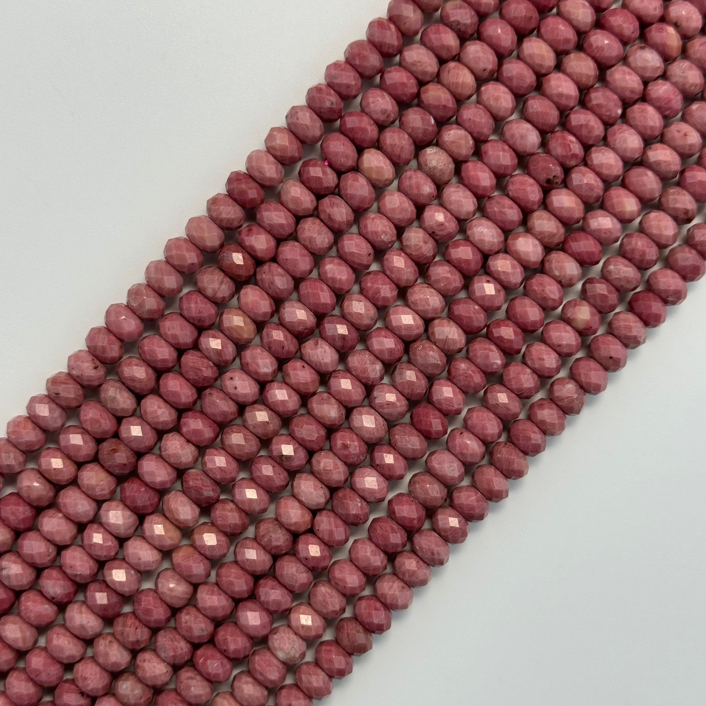 Rhodonite Faceted Rondelle Beads (High Quality) image 5