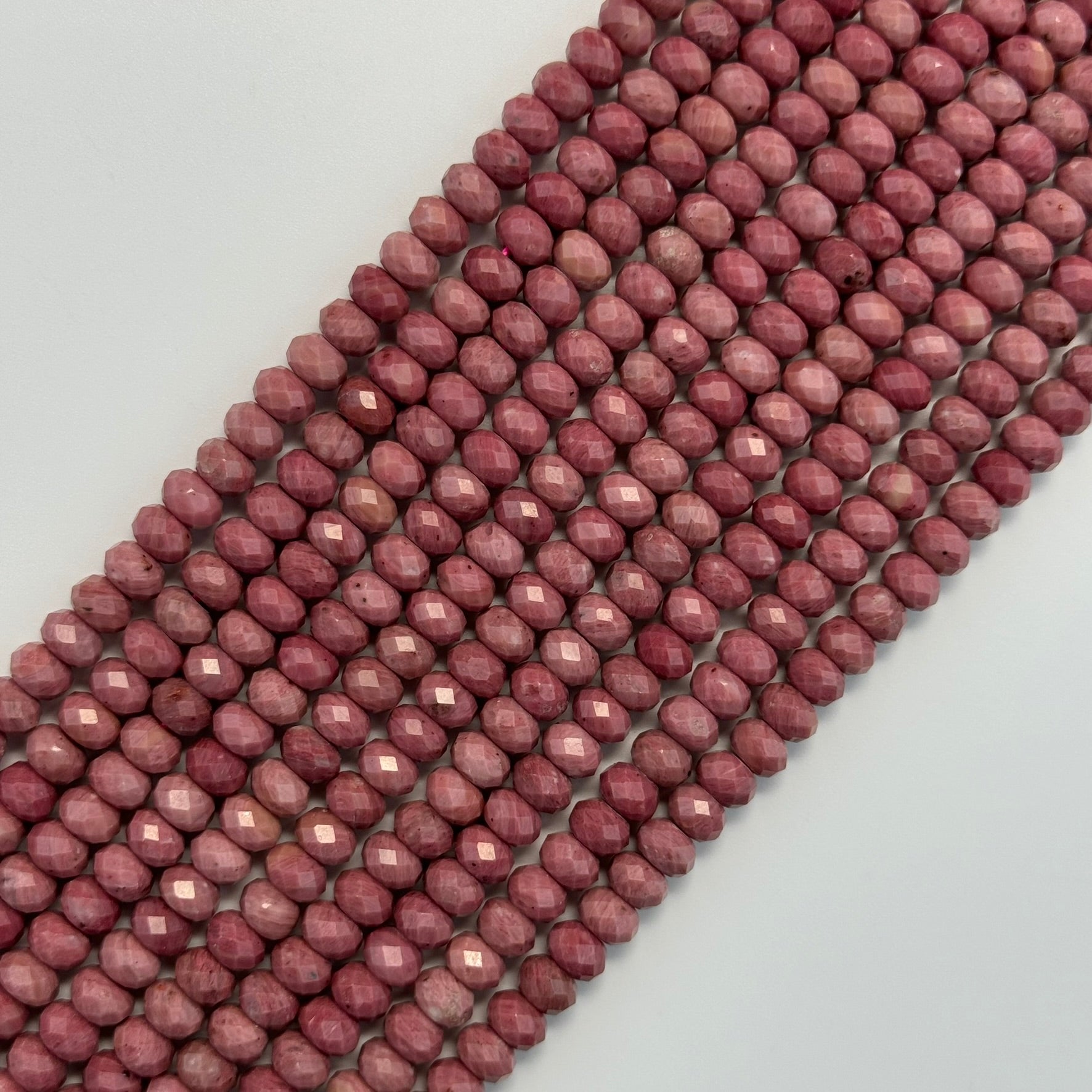 Rhodonite Faceted Rondelle Beads (High Quality) image 5