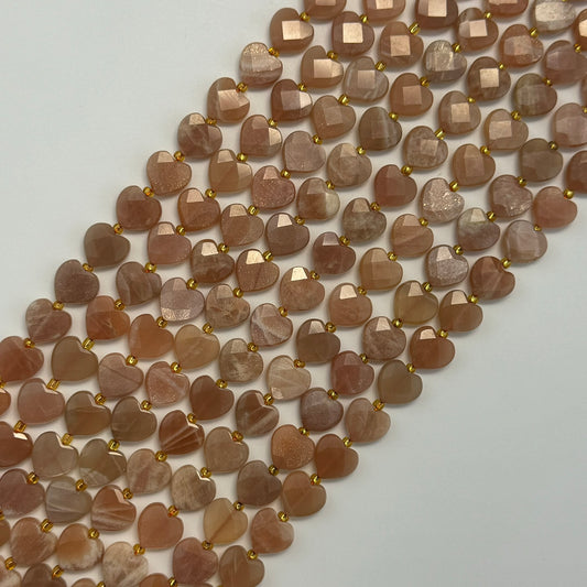 Sunstone Faceted Heart 12Ãâ€â€ÂÂ12 mm Beads image 0