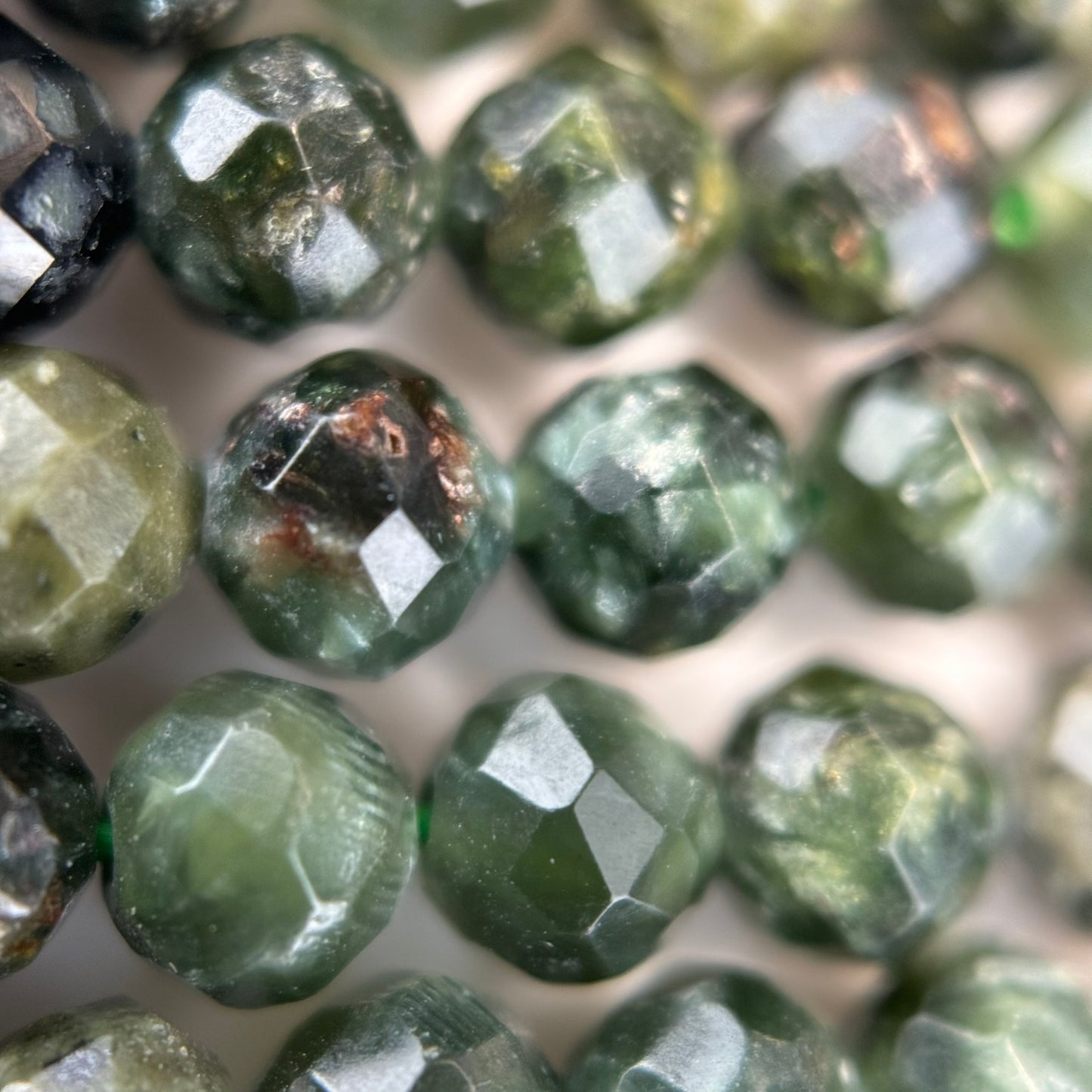 Seraphinite Faceted Round Beads (4.5mm) image 1