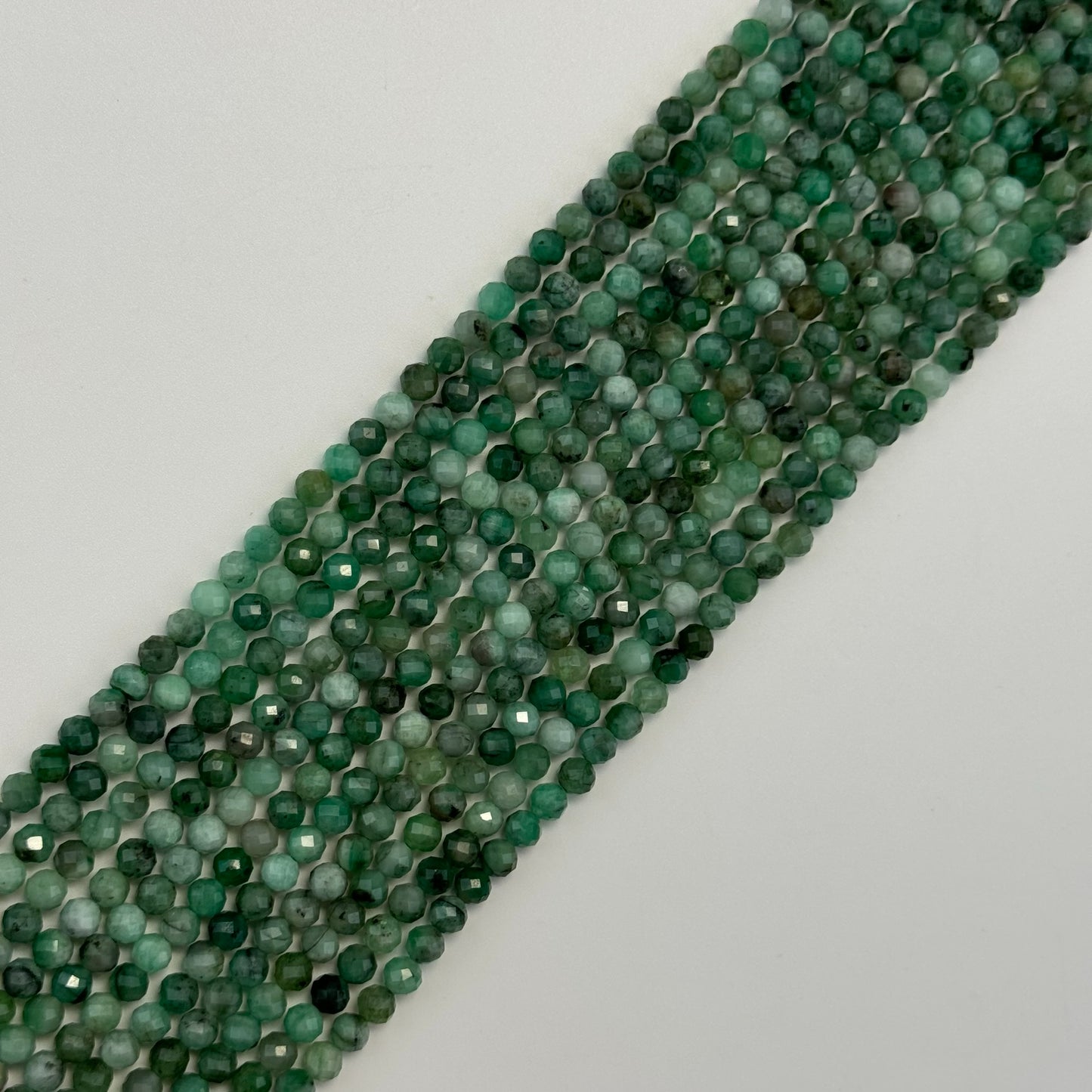 Emerald Faceted Round Beads image 0