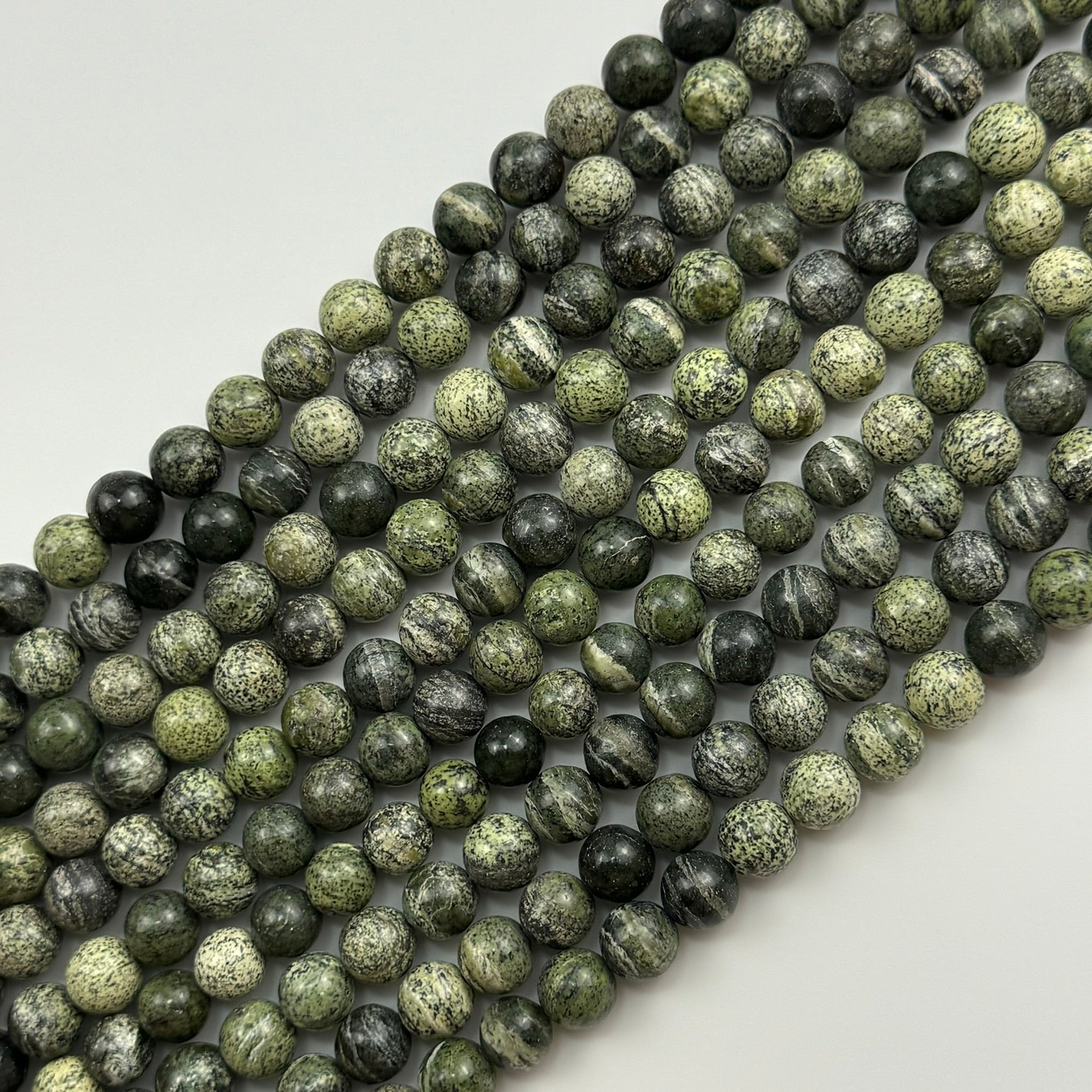 Green Zebra Jasper Polished  Round Beads image 4