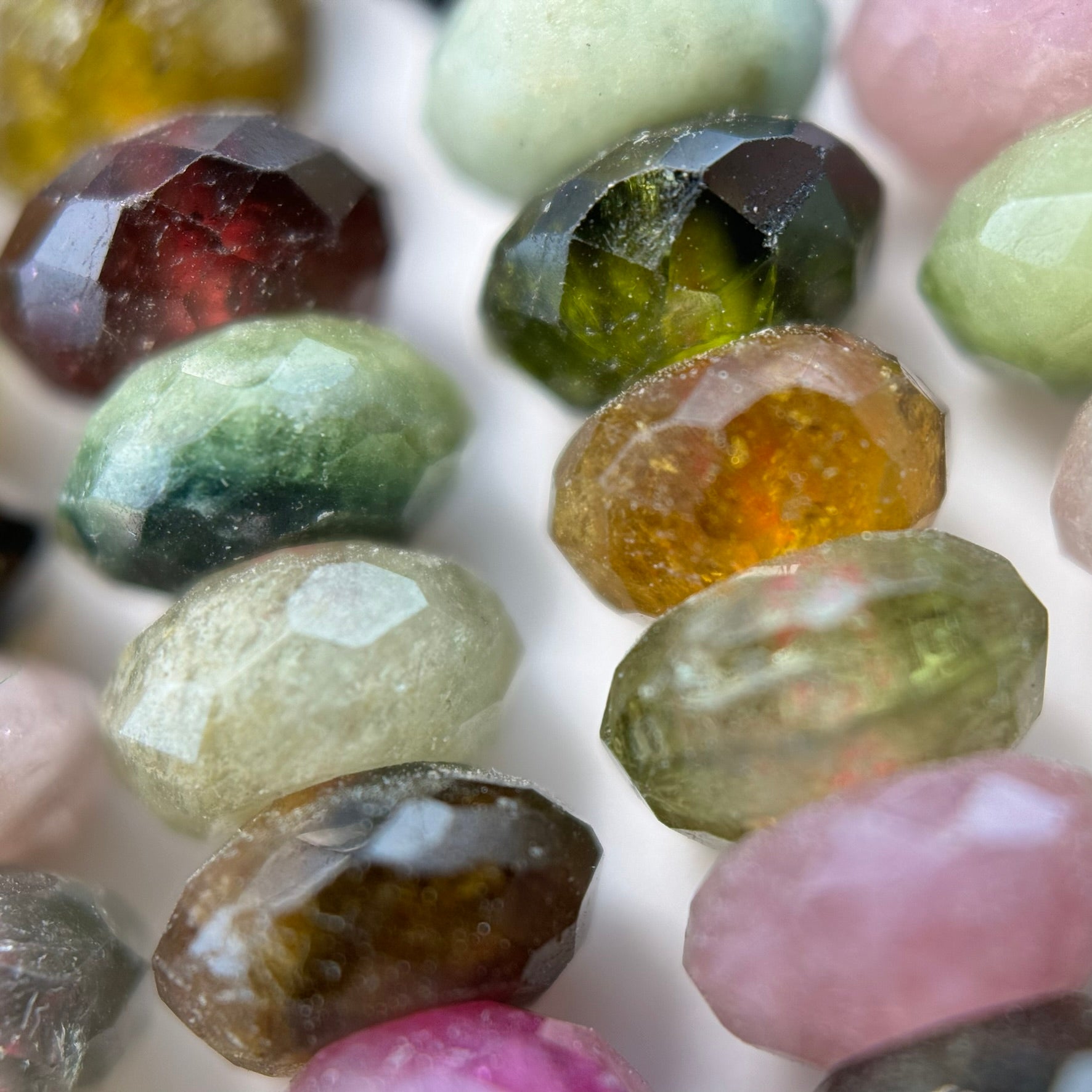 Faceted Multicolor Tourmaline Rondelle Beads (6.5x3.5mm) image 2