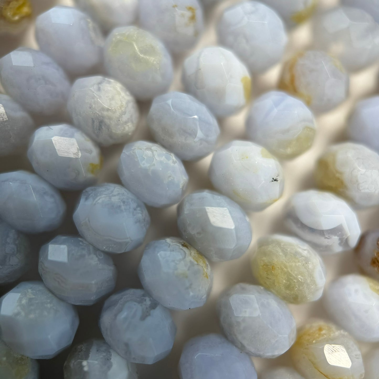 Blue Lace Agate Faceted Rondelle Beads image 11